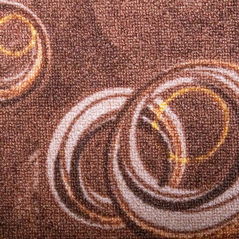 Szegett szőnyeg - Barna színben kör mintával - minta