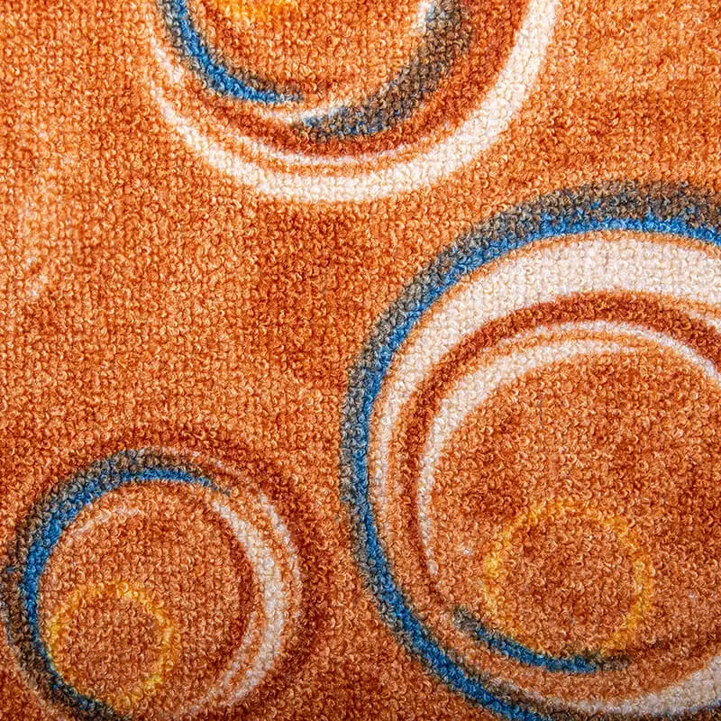 Szegett szőnyeg - Narancssárga színben kör mintával - minta