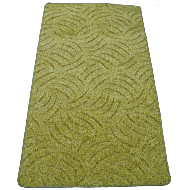 Szegett szőnyeg 100x200 cm zöld színben karmolt mintával