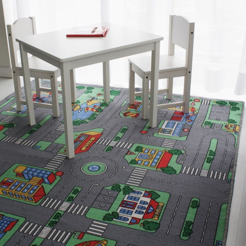 Gyerekszőnyeg 100x200 cm - Autópályás mintával távoli