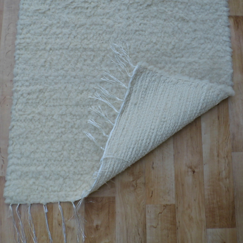 Gyapjú szőnyeg 70x150 cm - Beige színben - Image 2
