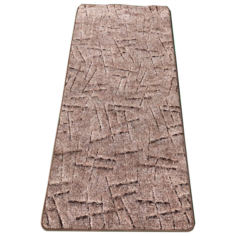 Szegett szőnyeg 100x200 cm - Barna színben vonal mintával