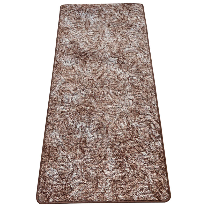 Szegett szőnyeg 100x400 cm - Barna színben márvány mintával