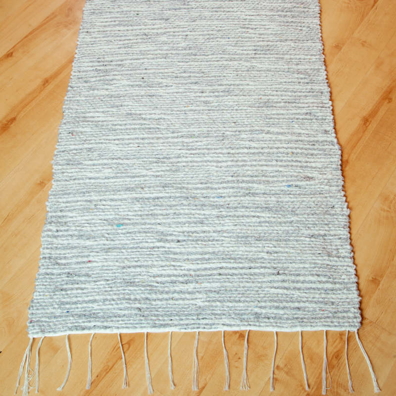 Szürke pamut rongyszőnyeg 60x140 cm
