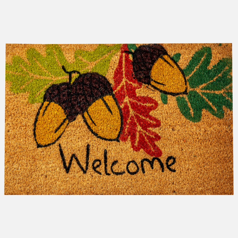Festett kókusz lábtörlő 40x60 cm – Welcome makk mintával