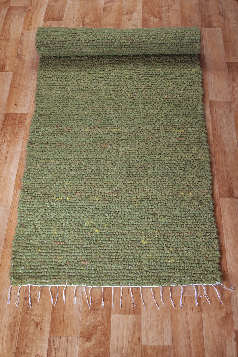 Gyapjú szőnyeg 70×200 cm – Zöld színben