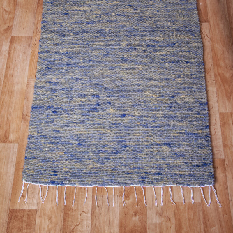 Gyapjú szőnyeg 70×200 cm – Zöld-kék színben - közeli