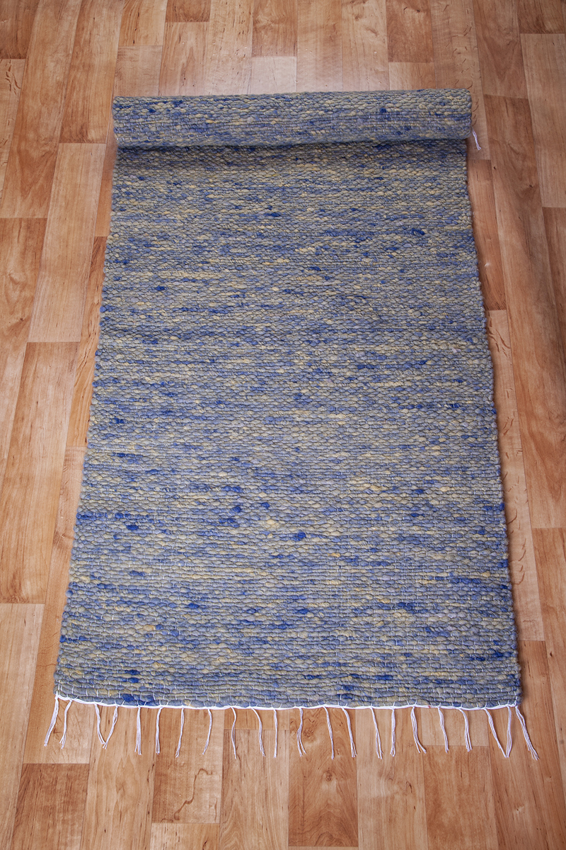 Gyapjú szőnyeg 70×200 cm – Zöld-kék színben