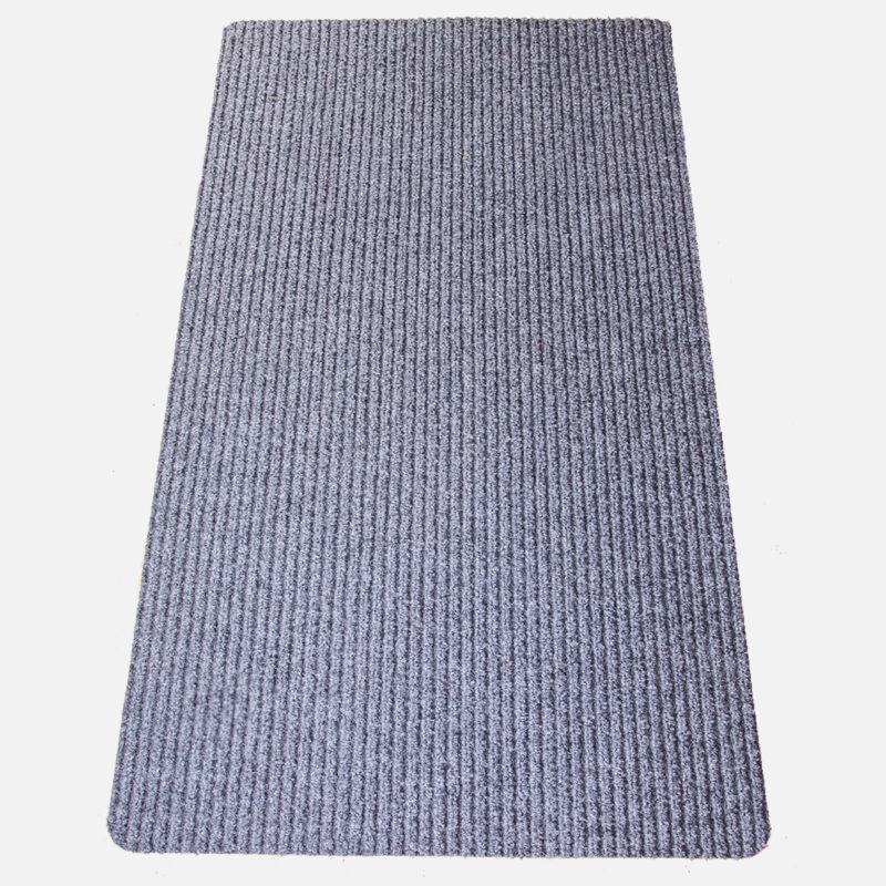Gumis filc lábtörlő 70×120 cm – Világosszürke színben bordázott mintával - szürke