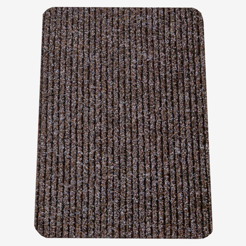 Gumis filc lábtörlő 50x70 cm - Barna színben bordázott mintával