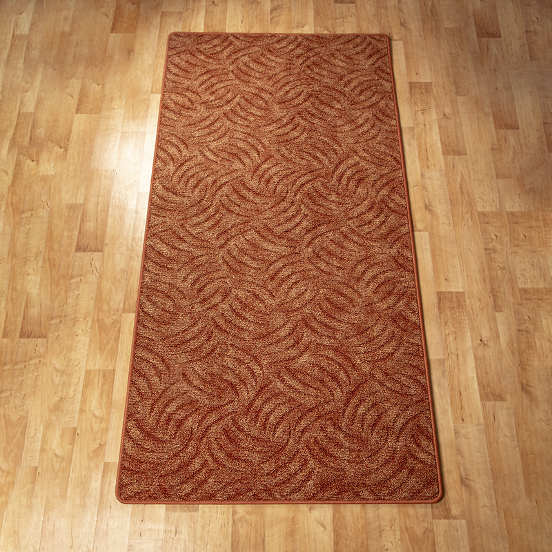Szegett szőnyeg 100x200 cm - Terra színben karmolt mintával