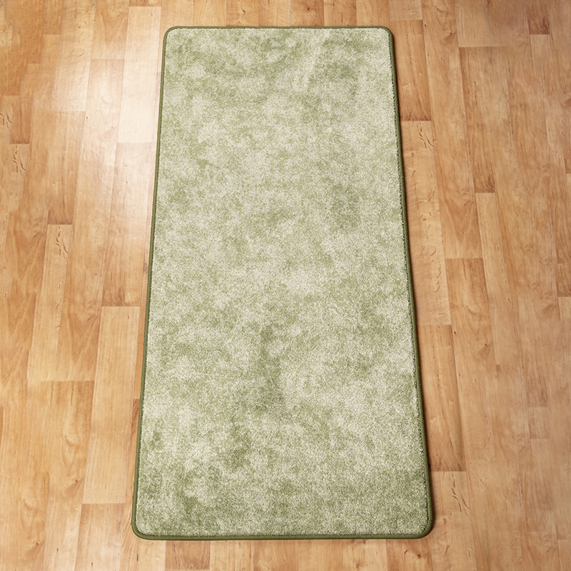 Szegett szőnyeg 70x150 cm - Zöld egyszínű