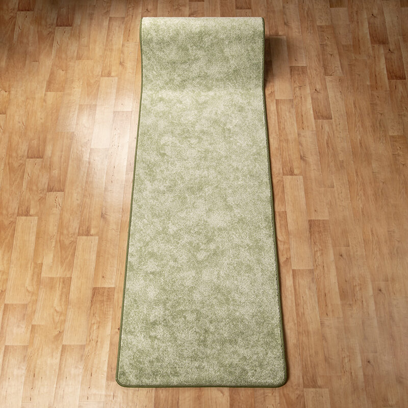Szegett szőnyeg 70x400 cm - Zöld egyszínű