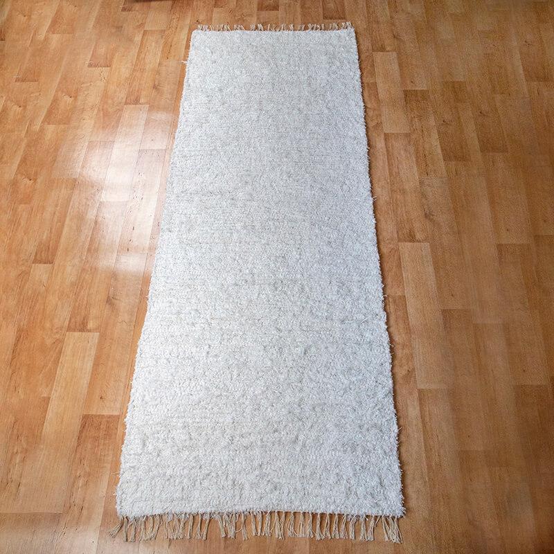 Fehér zsenília szőnyeg 70x200 cm