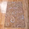 Szegett szőnyeg 70x120 cm - Beige színben kör mintával