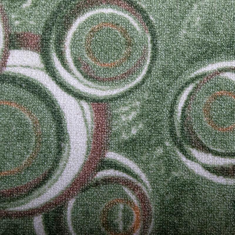Szegett szőnyeg - Zöld színben kör mintával - minta