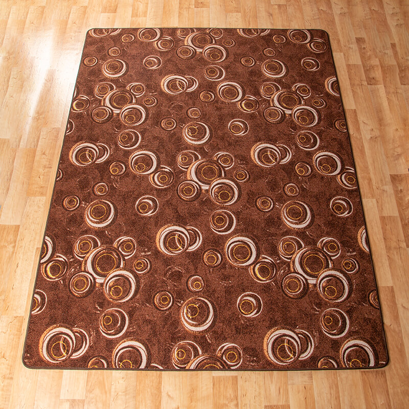 Szegett szőnyeg 150x200 cm – Barna színben kör mintával