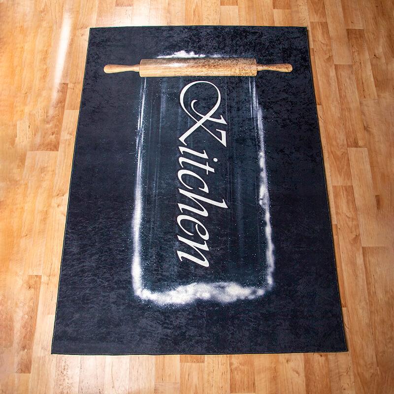 Mosható csúszásmentes konyhai szőnyeg 120x170 cm - Fekete Kitchen