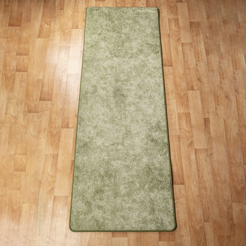 Szegett szőnyeg 70x250 cm - Zöld egyszínű