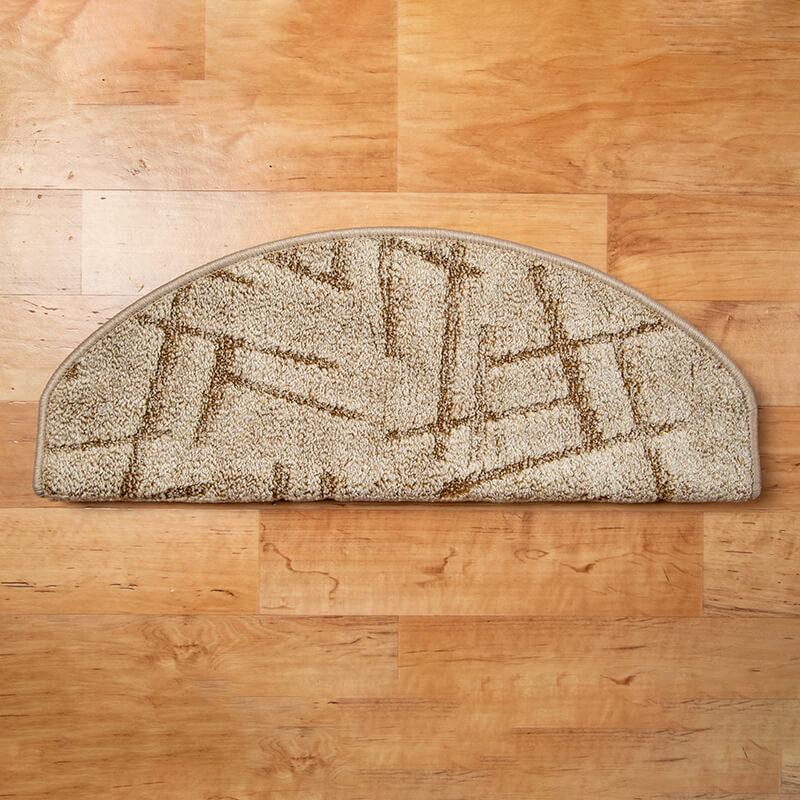 Lépcsőszőnyeg 65x24 cm - Beige színben vonal mintával-2