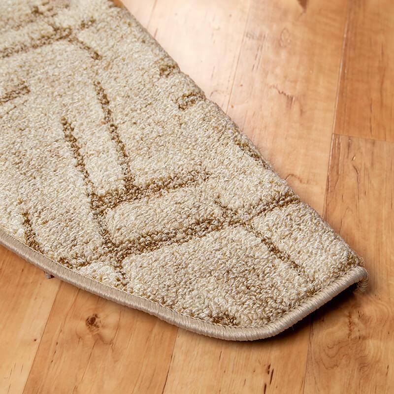 Lépcsőszőnyeg 65x24 cm - Beige színben vonal mintával-sarok2