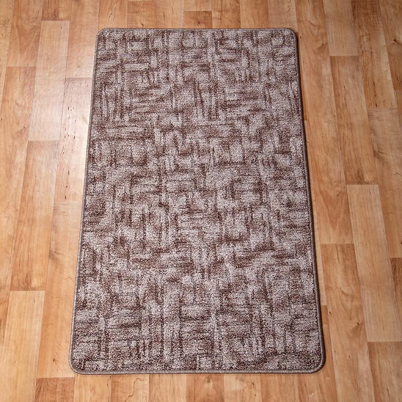 Szegett szőnyeg 70x120 cm – Barna színben nyomott vonalas mintával
