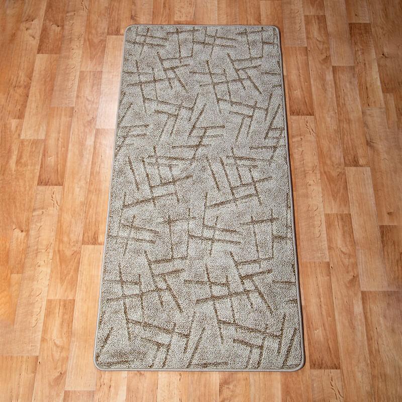 Szegett szőnyeg – Beige színben vonal mintával